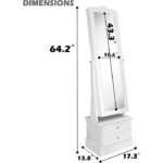 Rotana White Jewelry Armoire with Mirror - Image 2