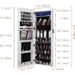 Matcha Over The Door Jewelry Armoire with Mirror - Image 2