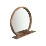 Keku Natural wood Round Mirror - Mounted - Image 3