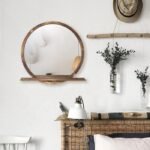 Keku Natural wood Round Mirror - Mounted