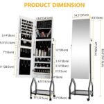 Taulix Jewelry Armoire with Mirror with wheels - Image 2