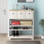 Snavy White 18 Pair Shoe Rack - 3 drawers