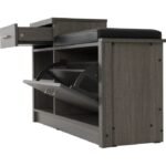 Giral 12 Pair Shoe Storage Bench - Black - Image 3