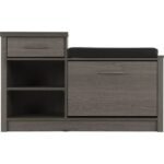 Giral 12 Pair Shoe Storage Bench - Black - Image 2