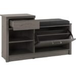 Giral 12 Pair Shoe Storage Bench - Black - Image 7