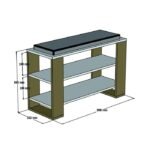 Ancora White and Wooden Shoe Rack - Image 3