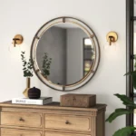 Lava Round Metal Framed Mirror - Wall Mounted