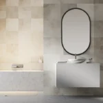 Ajsa Oval Wall Mirror - Black Frame - Image 3