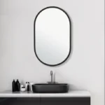 Ajsa Oval Wall Mirror - Black Frame - Image 4