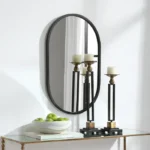 Ajsa Oval Wall Mirror - Black Frame - Image 7