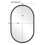 Ajsa Oval Wall Mirror - Black Frame - Image 8