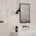 Divis Rectangle Metal Wall Mirror with Shelf - Image 4