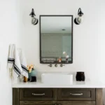 Divis Rectangle Metal Wall Mirror with Shelf - Image 5