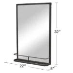 Divis Rectangle Metal Wall Mirror with Shelf - Image 8