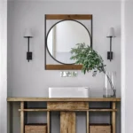 Sayan Round Wall Mirror With Square Frame