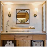 Sayan Round Wall Mirror With Square Frame - Image 2