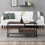 Stekla Metal and Wood Coffee table with two shelves - Image 2