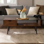 Razza Glass and Wood Coffee Table