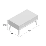 Skita 4 Legs Coffee Table with Storage - Image 8