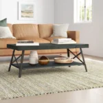 Bleak Wood and Metal Coffee Table with Storage - Image 11