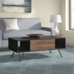 Yees Coffee Table with a Drawer - Metal Legs