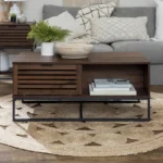 Trevo Wood and Metal Coffee Table with Storage