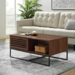 Trevo Wood and Metal Coffee Table with Storage - Image 2