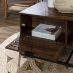 Trevo Wood and Metal Coffee Table with Storage - Image 4
