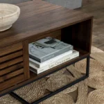 Trevo Wood and Metal Coffee Table with Storage - Image 7