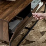 Trevo Wood and Metal Coffee Table with Storage - Image 8