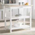 Moppi Solid Wood kitchen Island With Shelves - Image 2