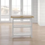 Moppi Solid Wood kitchen Island With Shelves - Image 5