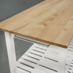 Moppi Solid Wood kitchen Island With Shelves - Image 10