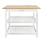 Moppi Solid Wood kitchen Island With Shelves - Image 14