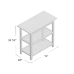 Moppi Solid Wood kitchen Island With Shelves - Image 15