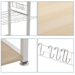 Slushy Rolling Kitchen Island with Metal Frame - Image 6