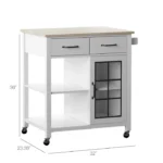 Plippi Wood Rolling Kitchen Cart - Image 12