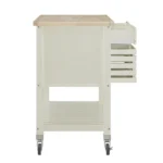 Diwai Rolling Kitchen Cart with Solid Wood Top - Image 8