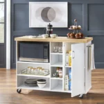 Moulden Small Kitchen Island with Wheels