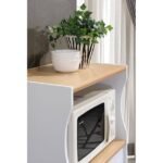 Sandi Microwave Kitchen Cart - White - Image 2