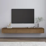 Arcul Floating Wood TV Unit 3 Drawers