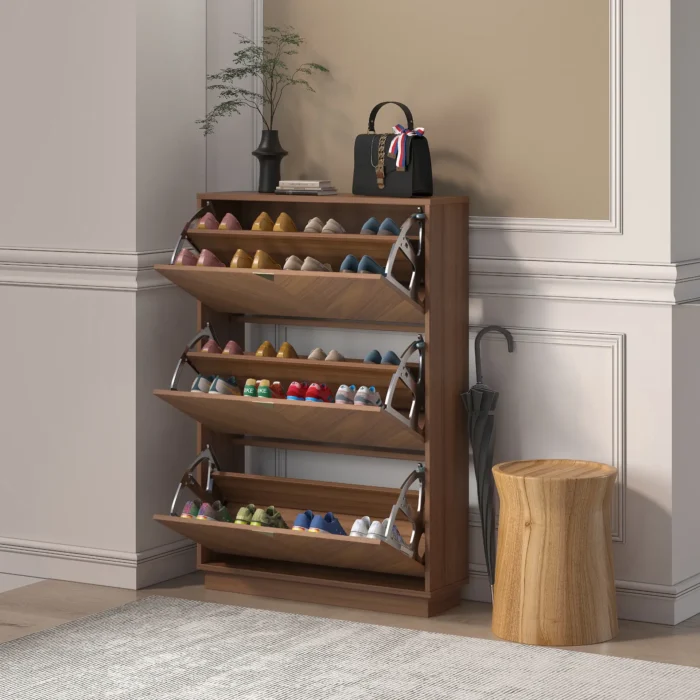 Sazia Wooden Shoe Storage Cabinet - Image 3