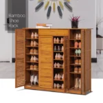 Orla Bamboo Shoe Rack with Mesh Doors