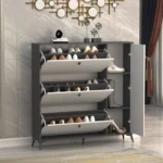 Cyvak Shoe Storage Cabinet - Grey & White - Image 2