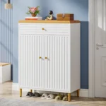 Dovas White & Brown Shoe Storage Cabinet - Image 2