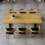 Separ Dining Table with Wood Top & Metal Frame - Image 3
