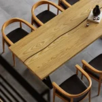 Separ Dining Table with Wood Top & Metal Frame - Image 4