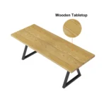 Separ Dining Table with Wood Top & Metal Frame - Image 11
