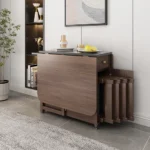 Sai Rectangle Folding Dining Table Set - Image 3