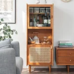 Lezaro Natural wood Storage cabinet with Rattan